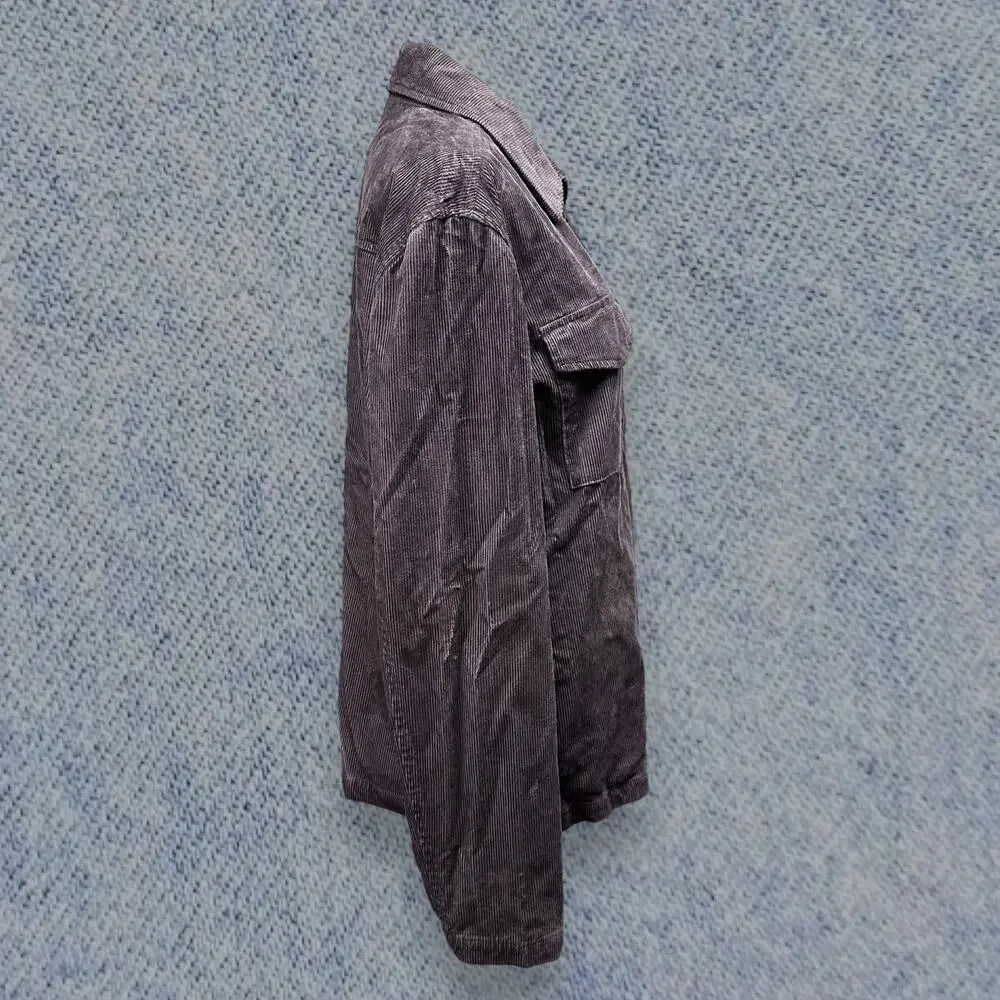 Vintage Express Men’s Corduroy Zip-Up Jacket - Navy, Size Medium
